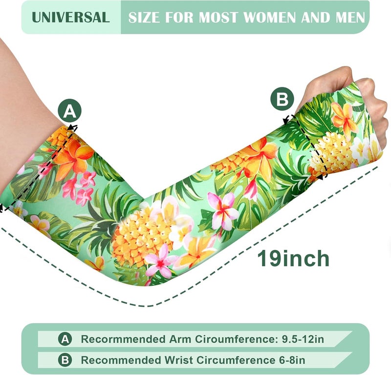 Mukum 4 Pairs Gardening Sleeves Anti-Slip Arm Protection with Thumb Hole Sun Sleeve Cooling Arm Sleeves for Women Men Outdoor - Image 3